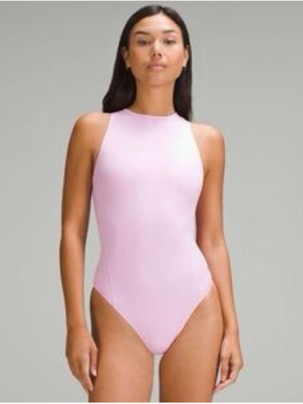 Lululemon Ultra-Soft Nulu High-Neck Sleeveless Bodysuit Pink XXS